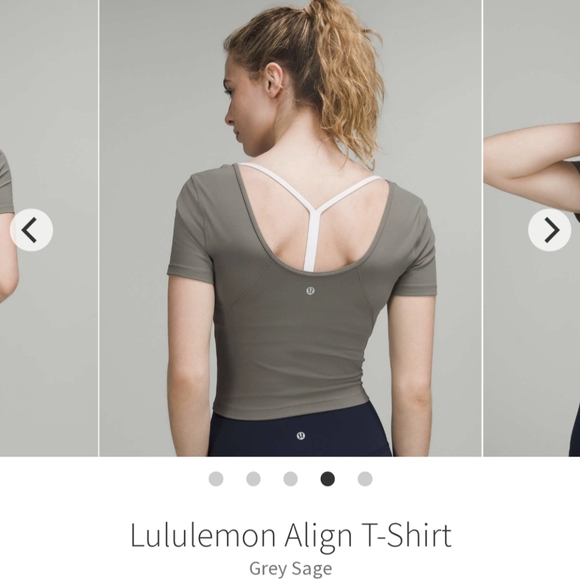1/3 NWOT Lululemon align tee grey sage size 4 - Picture 2 of 5
